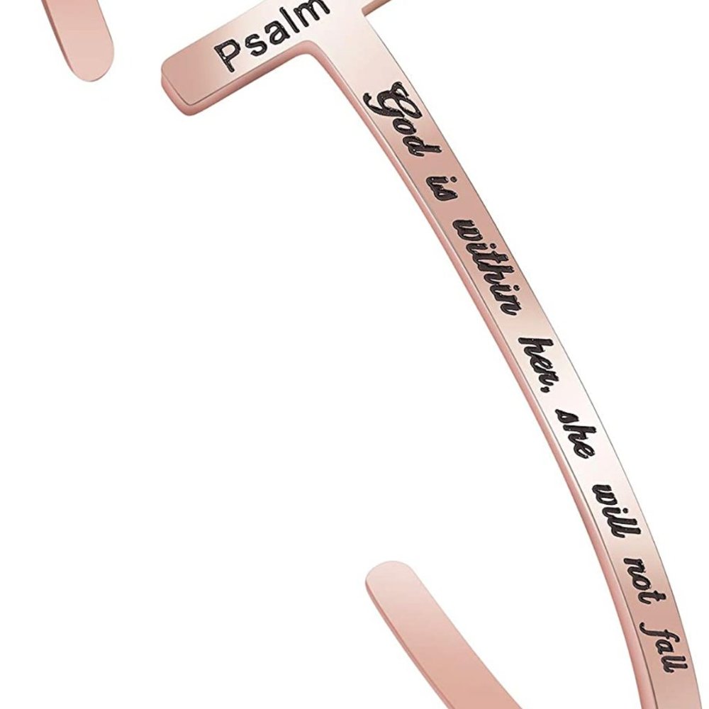 Rose Gold Cross Bangle